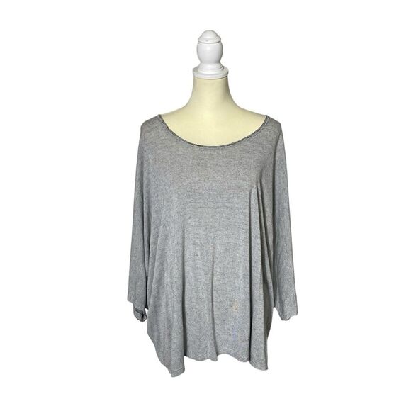 Truly Madly Deeply Oversized Boxy Raw Hem Heathered Tee Shirt Women's Size M-L - Picture 1 of 13
